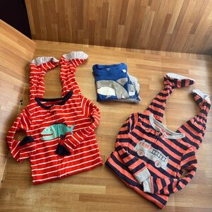 Carters 4t boys pajama bundle, one piece and set, shark,fish & truck , 3 pairs